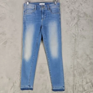 Ann Taylor LOFT Jeans Damen 26 hellblau Skinny Ankle Stretch Denim roher Saum - Bild 1 von 11