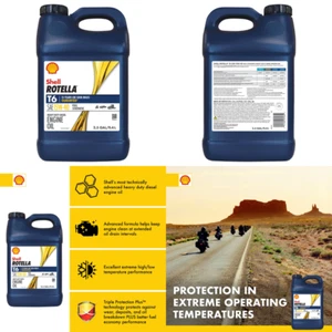 Shell Rotella T6 Full Synthetic15W-40 Diesel Engine Motor Oil, 2.5 Gallon - Picture 1 of 5