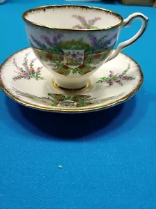 VINTAGE ROYAL STAFFORD TEETASSE & UNTERTASSE MIT FUSS - SCHOTTISCHES TARTAN "MACLEAN" - Bild 1 von 9