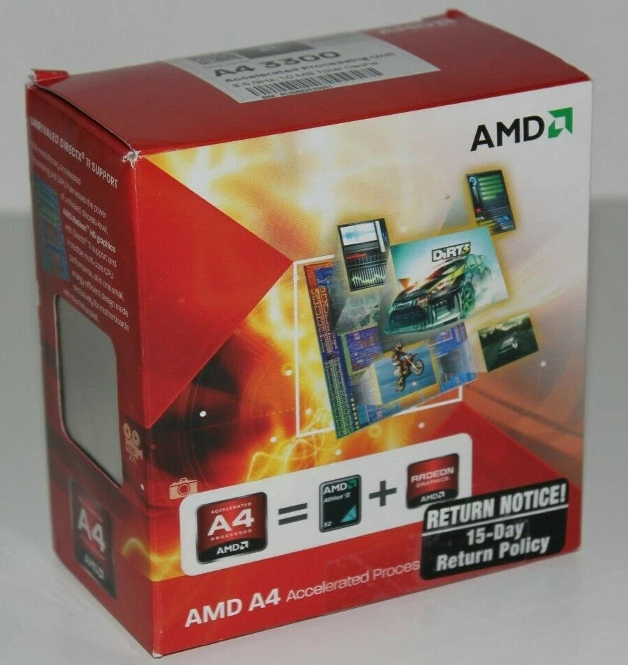 NEW AMD Fusion A4-3300 2.5GHz Dual-Core (AD3300OJHXBOX) Processor Sealed - Image 1 of 4