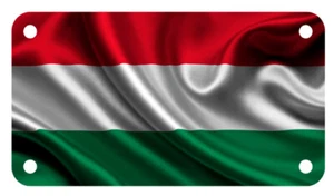 Hungary Flag Motorcycle ATV 4" x 7" License Plate Patriotic Wave Emblem - Bild 1 von 2