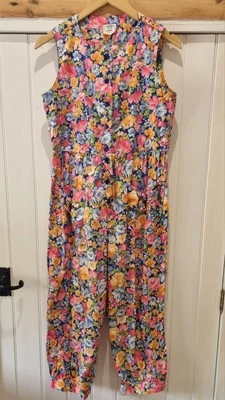 Vintage Laura Ashley Size S Floral Jumpsuit 8-10 — 第 1/4 张图片