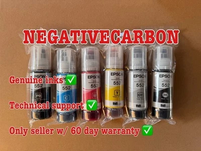 Genuine Epson 552 Ink Bottle 6 Pack for ET-8500 ET-8550 Warranty 2026-2029 - Image 1 of 3
