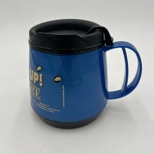 Lamberts Wide Bottom Coffee Cup Travel Mug 16 Oz Thermoserv Blue Thumb Closer - Picture 1 of 8