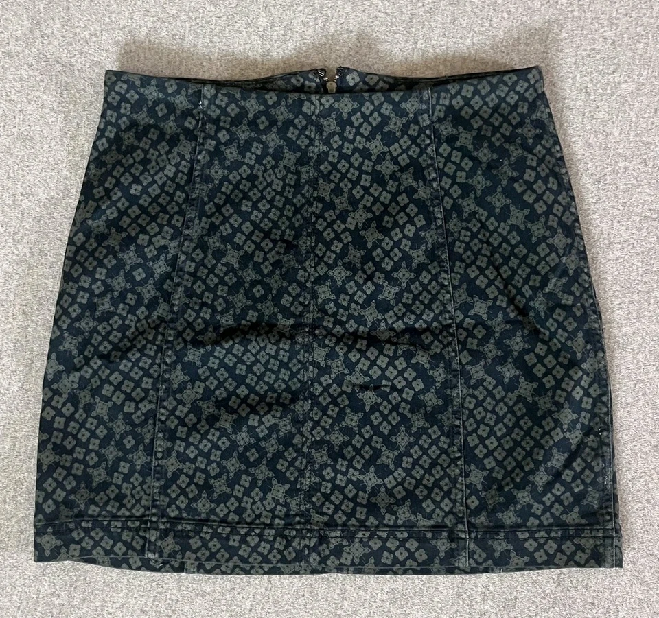 Falda Free People Mujer 10 Negra Gris Jacquard Mini Ajustada Patrón Geométrico Foto 1 de 4