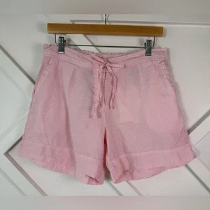 Tommy Bahama rosa 100 % Leinen lässig Kordelzug elastische Taille Shorts Größe Small - Bild 1 von 9