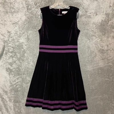 Calvin Klein Women Dark Wine Purple Velvet Holiday Party Formal Event Dress 6 - Image 1 of 4