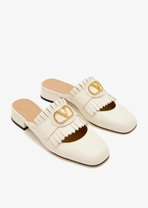Valentino V Logo VLOGO Cutout Fransen Mokassin Loafer Pantoletten Slide Sandalen $ 980 - Bild 1 von 20