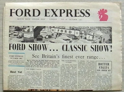 FORD EXPRESS Newspaper Show Colour Issue Oct 1961 Formula Ford ANGLIA Zodiac - Image 1 of 4