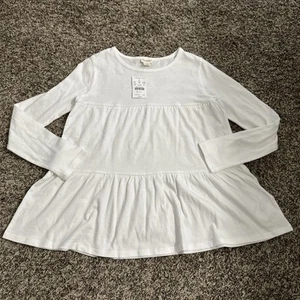 Crewcuts NWT Girls Medium Swing White Shirt Long Sleeved - Picture 1 of 6
