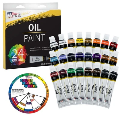 Professional 24 Color Art Oil Paint Set, Lg 12ml Tubes, Artist Student Paintings - Image 1 of 4