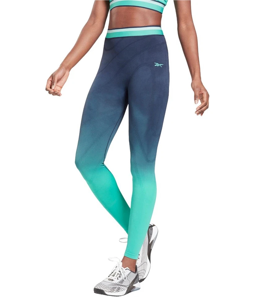 Calça atlética Reebok feminina United By Fitness compressão sem costura, azul, pequena - Imagem 1 de 1