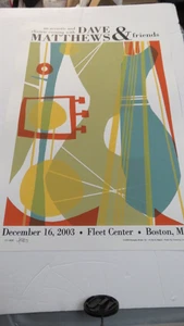 Neu ohne Etikett Dave Matthews Fleet Center Boston 16.12.2003 #24/400 signiertes Konzert Poster - Bild 1 von 8