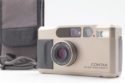 [MINT w/ Case] Contax T2 Titan Silver 35mm Point & Shoot Film Camera from JAPAN - Image 1 of 4