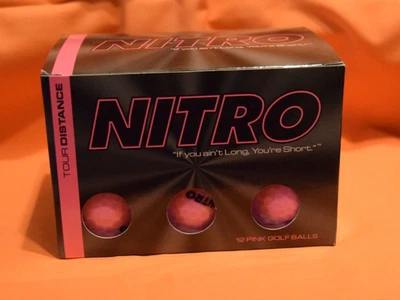 Paquete de 12 pelotas de golf aerodinámicas Nitro Tour Distance Titanium Core rosa Foto 1 de 2