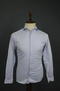 Eton Blue 100% Cotton Long Sleeve Collared Button Up Dress Shirt Size 40/15.75 - Picture 1 of 13