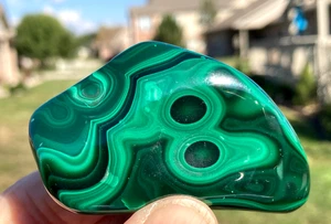 POLISHED MALACHITE - CONGO -2 3/4 inches - Picture 1 of 5