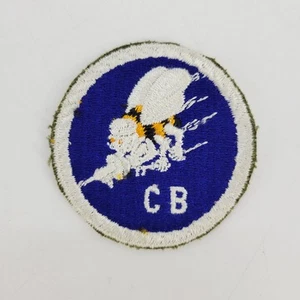 WW2 US Navy SeaBee "CB" Patch Cut Edge 1st Pattern - Imagen 1 de 2