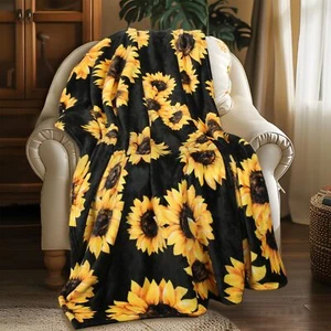 Sunflower Blankets Gifts for Women, Flannel Fleece Sunflower Gift, Floral Thr... - Picture 1 of 8