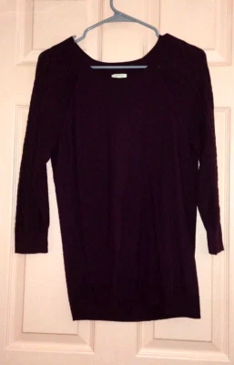 Sonoma Purple Medium Cotton 3/4 Sleeve Knitted Blouse - Image 1 of 4