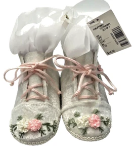 NEW CHRISTMAS ornaments baby girl VICTORIAN booties shoes 5” - Picture 1 of 5