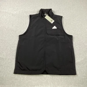 Adidas Chaleco Para Hombre Pequeño Calce Suelto Cremallera Completa Bolsillo en el Pecho Senderismo Aire Libre Negro - Imagen 1 de 16