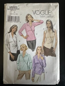 New Vogue 8120 Misses' semi-fitted Wrap Blouse Sewing Pattern, 12-16 - Picture 1 of 3