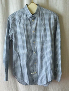 Club Monaco Men's Slim Fit Blue Plaid Long Sleeve Button Down Shirt Size XS EUC - Picture 1 of 3