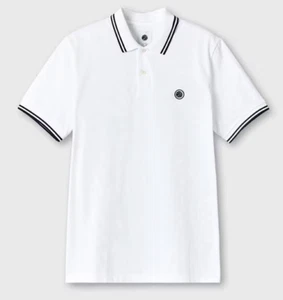 PRETTY GREEN Barton Hombres Blanco Manga Corta Polo Talla XL NUEVO - Imagen 1 de 5