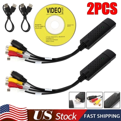 2x USB 2.0 Audio Video VHS to DVD VCR PC Converter Adapter Digital Capture Card - Image 1 of 4