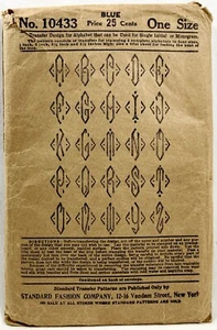 1910s Standard Fashion Co Iron-On Embroidery Transfer Pattern 10433 Antique12644 - Picture 1 of 8