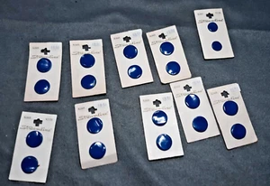 Vintage Streamline Buttons # k668 Lot of 9/18 total- BLUE size 13/16 in  20mm - Picture 1 of 3