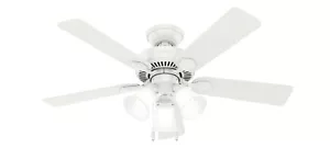 Hunter Swanson 44 Inch Ceiling Fan with Lights LED Quiet Motor Adjustable Height - Picture 1 of 10