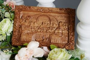 THE LAST SUPPER WOOD CARVED CHRISTIAN ICON RELIGIOUS WALL HANGING ART WORK