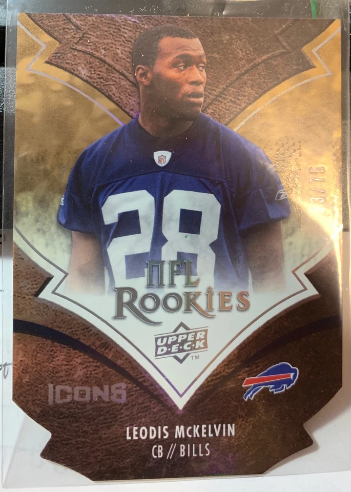 2008 Upper Deck Icons Gold Die Cut #237 Leodis McKelvin RC Rookie Card 53/75  - Image 1 of 1