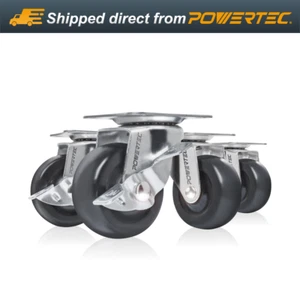 Powertec 2" flache Gummi-Lenkplattenrollen 4 Stück (17211) - Bild 1 von 8