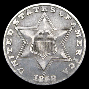 1858 Silver Three Cent Piece 3cp ---- Nice Type Coin ---- #855K - Picture 1 of 2