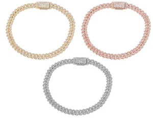 2 Row 2 2/5 CT Real Diamond Miami Cuban Bracelet 6mm 7"/8" 10K Gold - Picture 1 of 9