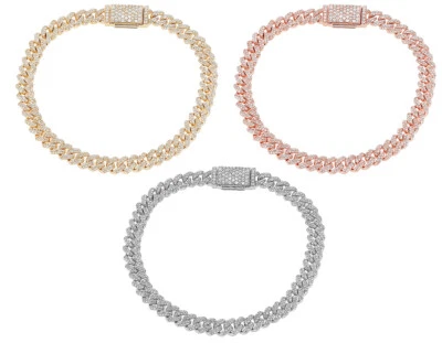 2 Row 2 2/5 CT Real Diamond Miami Cuban Bracelet 6mm 7"/8" 10K Gold - Image 1 of 4