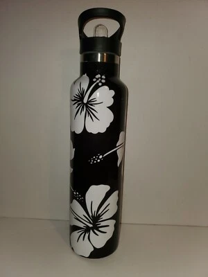BOUGIE WATER BOTTLE TUMBLER BLACK WHITE STAINLESS STEEL - Image 1 of 4