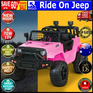 Rigo Kids Ride On Car Electric 12V Car Toys Jeep Battery Remote Control Pink - Picture 1 of 12