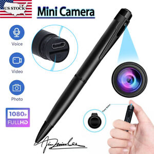 US Mini Camera Pen 1080P Video Recorder Pocket Clip Body Security Nanny Cam DVR