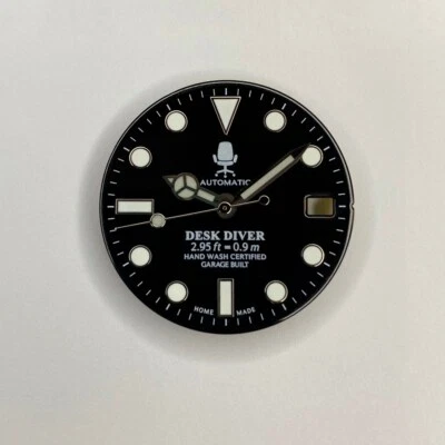 28.5毫米黑色桌面潜水表盘适用于NH35 7S26 BGW9 SKXmod Seikomod 40毫米子表盘 — 第 1/4 张图片