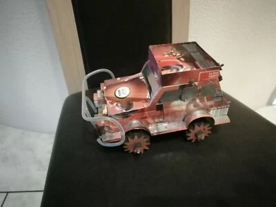 VOITURE 4X4 FAIT MAIN VINTAGE OBJET UNIQUE D'ART EN TÔLE DECO PUBLICITAIRE - Photo 1/4