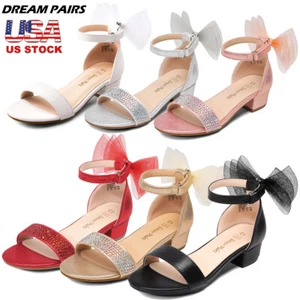 Dream Pairs Kids Girls Low Heel Dress Shoes Sandals Wedding Party Shoes - Picture 1 of 10