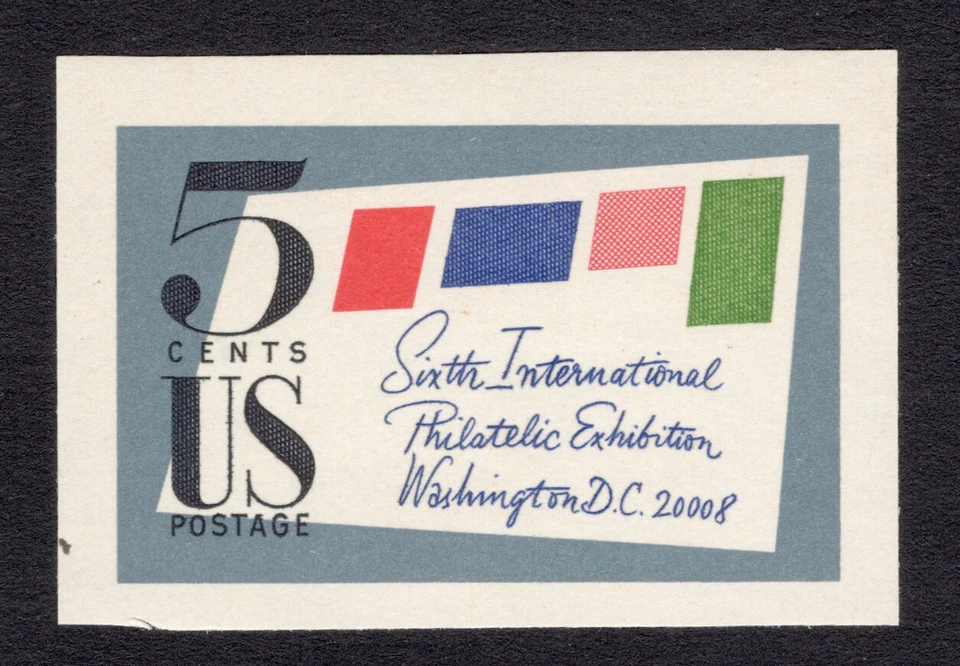 1966 Sixth International Philatelic Exhibition Large 5 Cent Postage Imporforate - Image 1 of 1