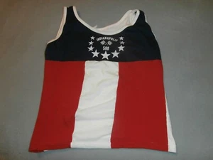Vintage Indy Indianapolis 500 rot weiß blau Flagge Sterne Streifen Muskelshirt - Bild 1 von 3