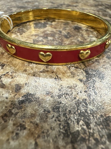 Braccialetti Cuori Coach Classici Vintage Braccialetti Nailhead 1 4"" #lF94026 Rosso Oro