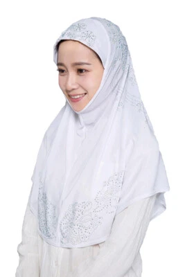 Bufanda islámica de perforación caliente hiyab de una pieza para mujeres musulmanas Amira pañuelo gorras Foto 1 de 4