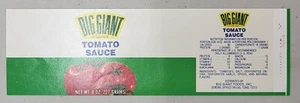 ADVERTISING Label Can Big Giant Dallas Texas Tomato Sauce - Picture 1 of 1